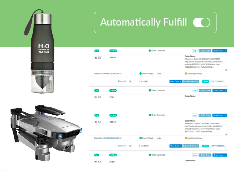 automatically place orders samples for physical products