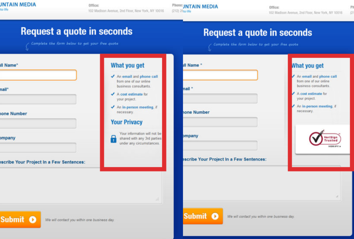 Study on trust badge Verisign trusted