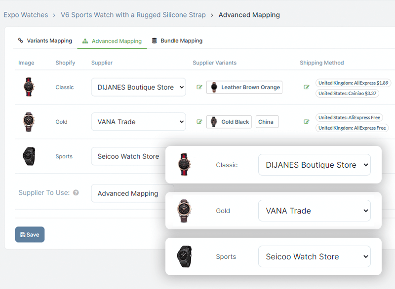 advanced bundles and variant mapping